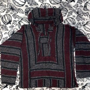 Burgundy & Black Drug Rug
